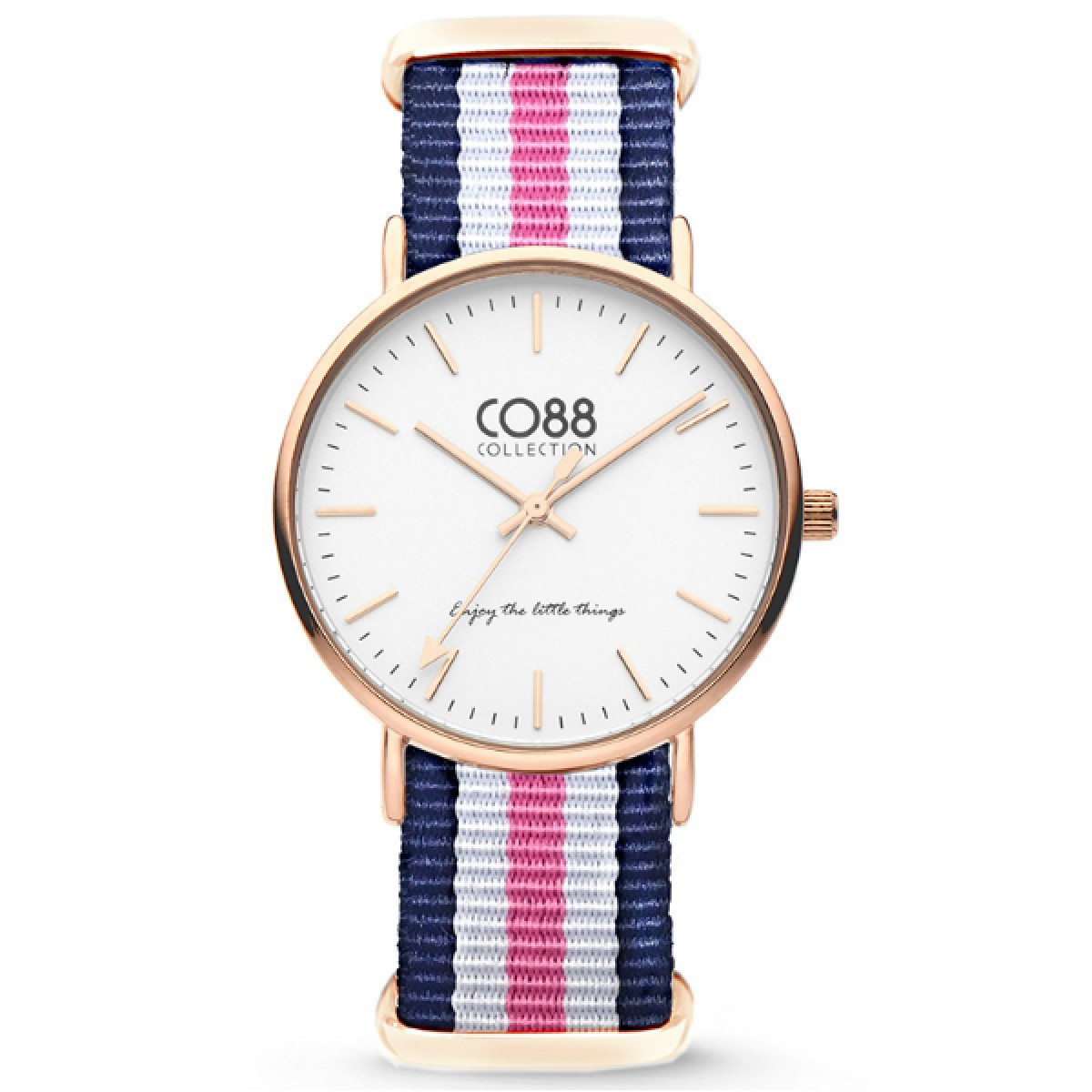 Ρολόι Co88 IPB Nato Pink/White Strap 36mm (8CW-10030)