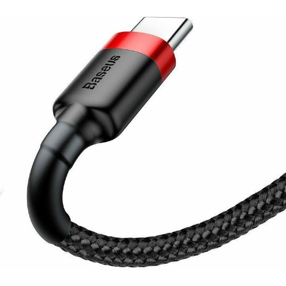 Baseus Cafule Braided USB 2.0 Cable USB-C male - USB-A male Μαύρο 2m (CATKLF-C91)