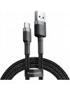 Baseus Cafule Braided USB 2.0 Cable USB-C male - USB-A male Μαύρο 1m (CATKLF-BG1)