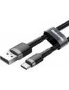 Baseus Cafule Braided USB 2.0 Cable USB-C male - USB-A male Μαύρο 1m (CATKLF-BG1)