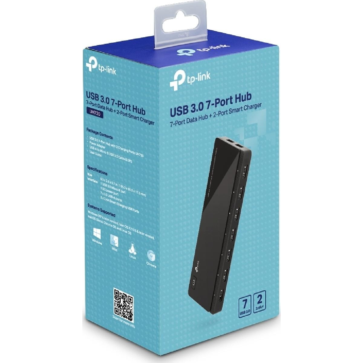 TP-Link USB 3.0 7-Port Hub UH720 ver 4.0 black