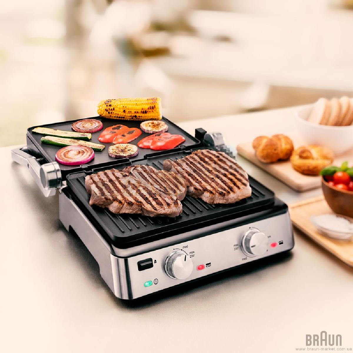 Braun CG7020 MultiGrill 7  Τοστιέρα Γκριλιέρα 2000 watt Black/Stainless steel