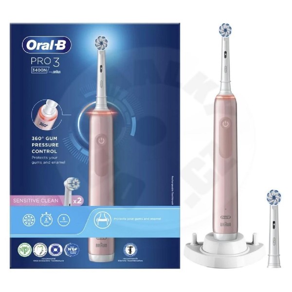 Oral-B Pro 3 3400N toothbrush Sensitive Clean pink