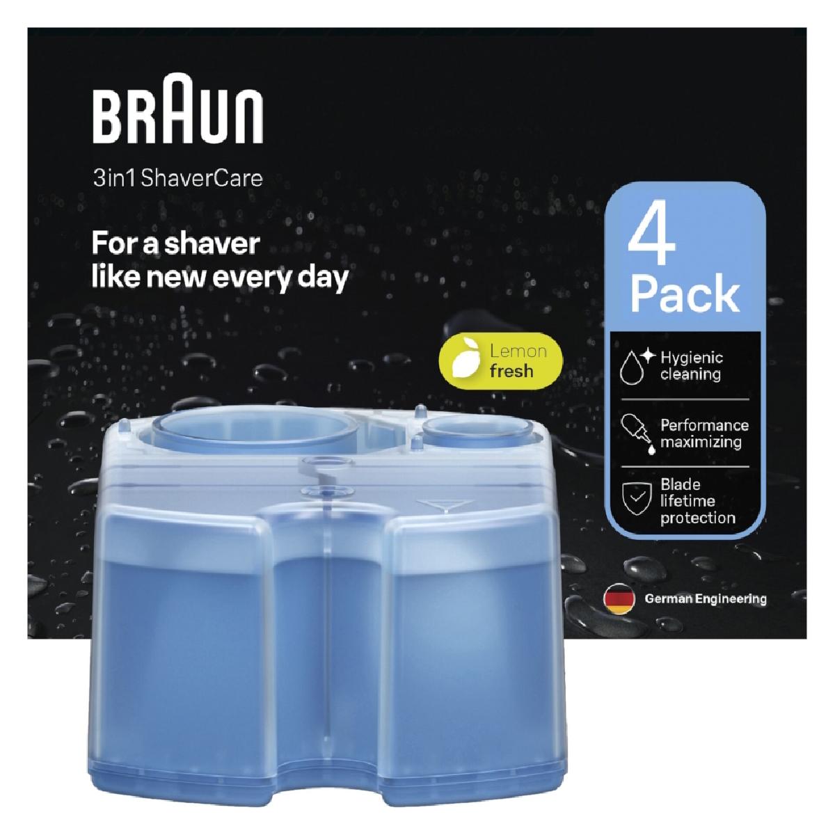 Braun 3-in-1 CCR 4 ShaverCare cleaning cartridges pack of 4