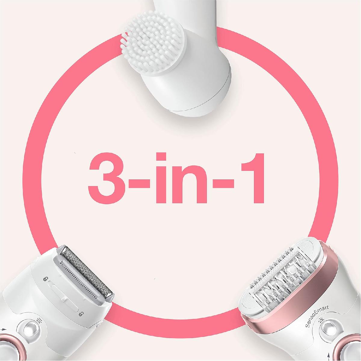 Braun 9-855 Silk-epil 9 epilator SensoSmart white pink