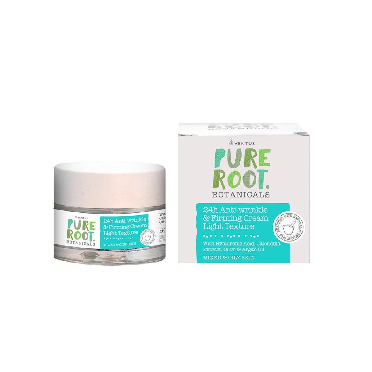 Ventus Pure Root 24ωρη Αντιρυτιδική & Συσφικτική Κρέμα για λιπαρό δέρμα