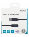 Deltaco USBC-1006M USB-C to usb-Α cable 2m 3A black