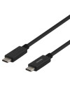 Deltaco USBC-1501M USB-C to USB-C cable 1m 5A  black