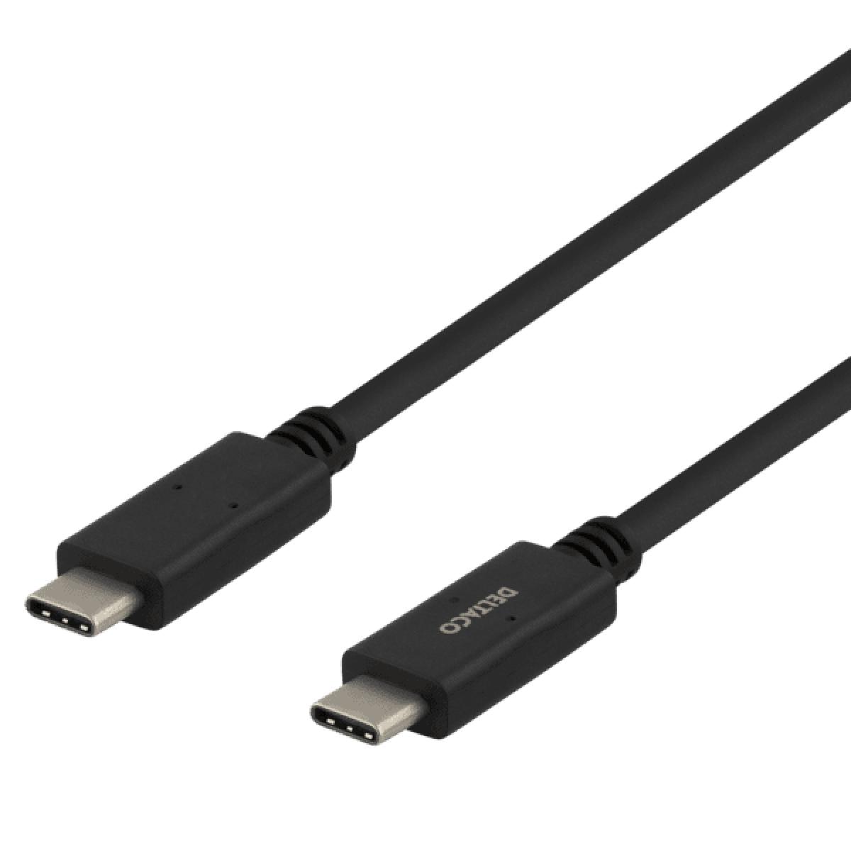 Deltaco USBC-1501M USB-C to USB-C cable 1m 5A  black