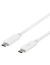 Deltaco USBC-1502M USB-C to USB-C cable 1m 5A white