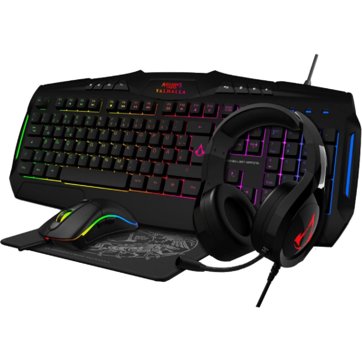 L33T Battlepack 4in1 gaming mouse/mousepad/headset/keyboard german layout QWERTZ