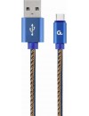 Cablexpert PREMIUM JEANS TYPE-C USB CABLE  1M blue