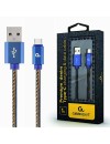 Cablexpert PREMIUM JEANS TYPE-C USB CABLE  1M blue