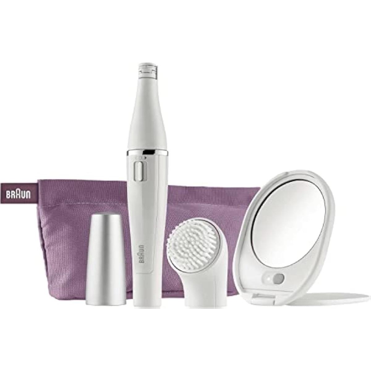 Braun FaceSpa Premium Edition SE830 Face Epilator with Facial Cleansing Brush and Lighted Mirror