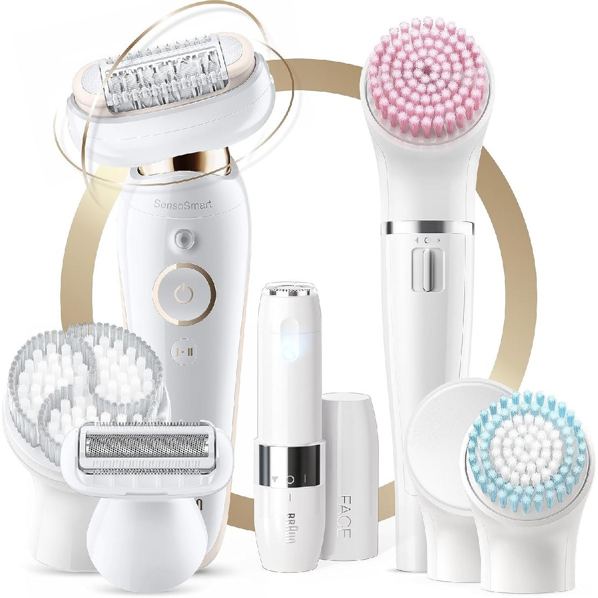 Braun SES 9105 Beauty Set 9 Flex epilator + FaceSpa white gold