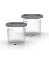 NINJA Dessert Tubs & Lids 2 plastic pieces compatible with CREAMi DELUXE NC300EU 470 ml (4437KU300EUUK)