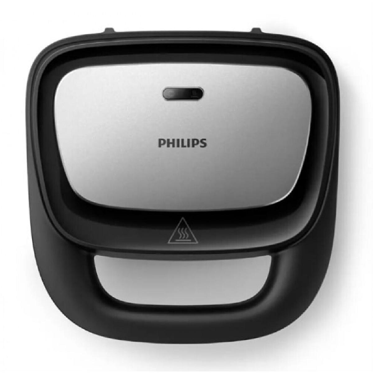 Philips HD2350/80 Τοστιέρα με 3 σετ πλάκες  για 2 τοστ 750 watt black inox