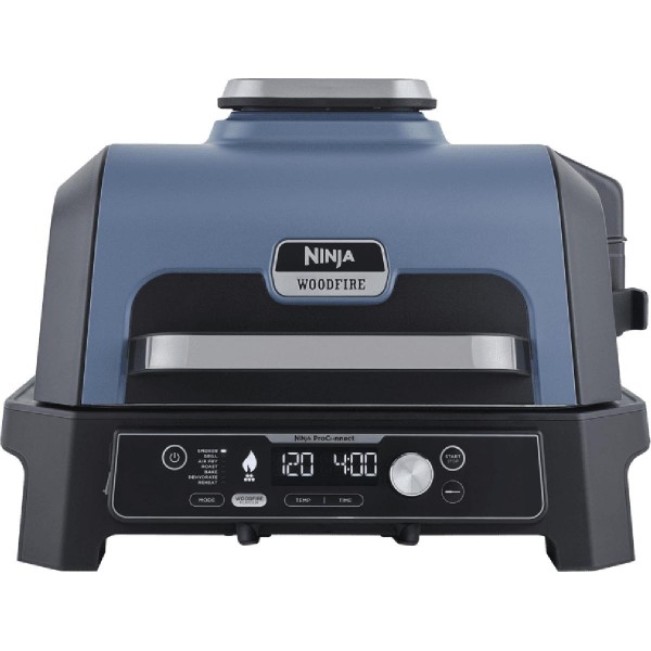 Ninja OG901EU Woodfire Pro Connect XL Outdoor Electric BBQ Table Grill & Smoker blue black