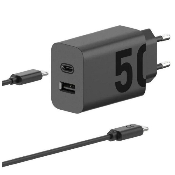 Motorola SJMC502 TurboPower charger duo 50 watt USB-C to USB-C with cable black