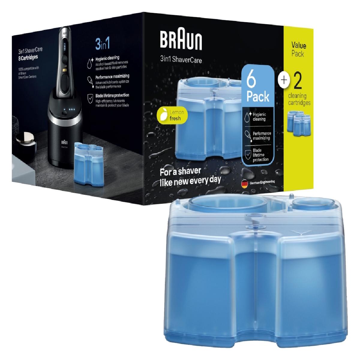 Braun 3-in-1 CCR 8 ShaverCare cleaning cartridges pack of 8