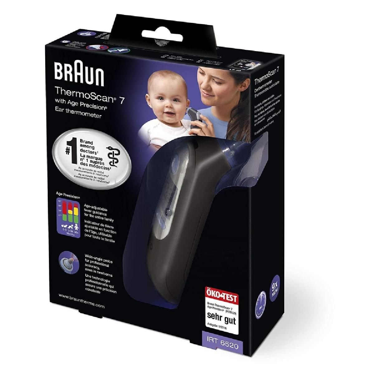 Braun ThermoScan 7 IRT6520B black edition Ψηφιακό Θερμόμετρο Αυτιού Κατάλληλο για Μωρά