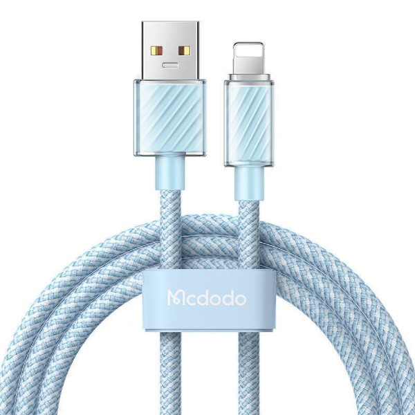 Mcdodo CA-3641 USB-A to Lightning Transparent Data Cable  1.2m blue