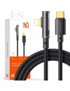 Mcdodo CA-3390 36 watt Type-C to Lightning  90 Degree Transparent Data Cable 1.2m black