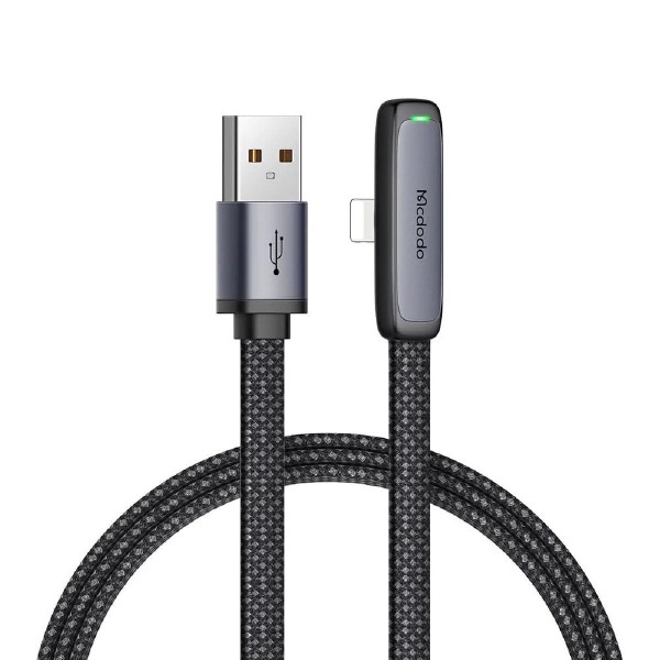 Mcdodo CA-2790 90 Degree USB-A to Lightning Data Cable 1.2m black