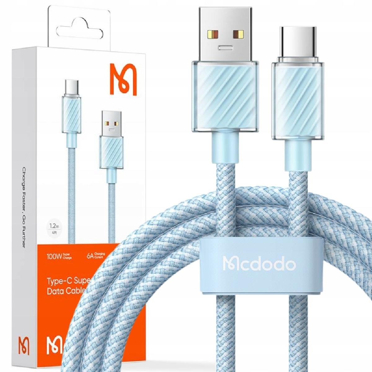 Mcdodo CA-3651 USB-A to Type-C 6Α Charging Cable 1,2m blue