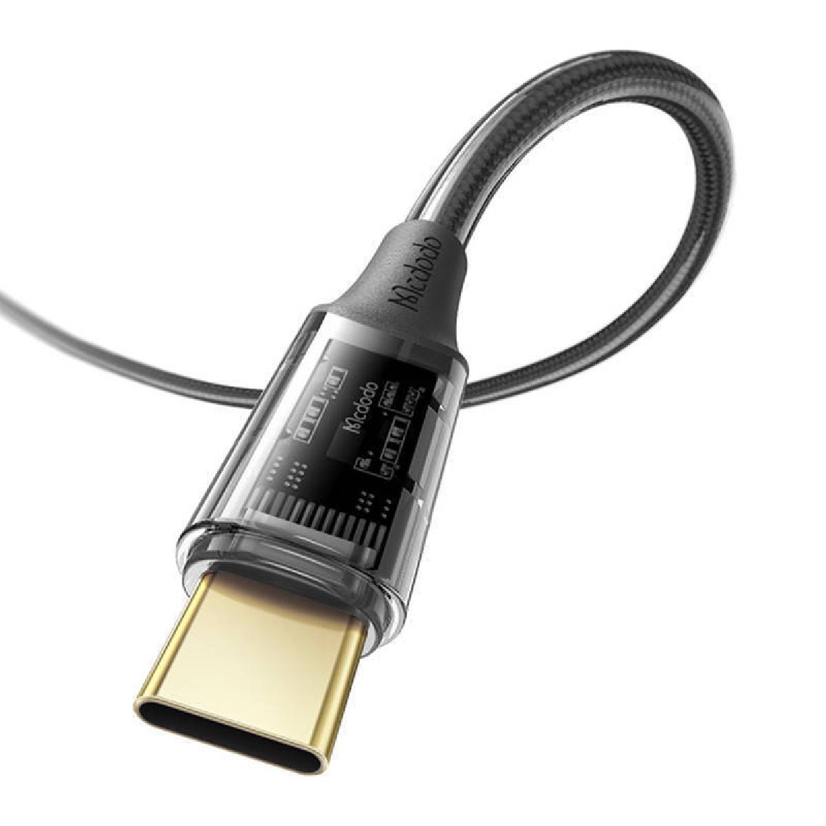 Mcdodo CA-2090 USB-A to Type-C 6A Data Cable with LED 1.2m black