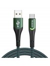 Mcdodo CA-7961 USB-A to Type-C Data Cable with Switching LED 1m green