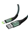 Mcdodo CA-7961 USB-A to Type-C Data Cable with Switching LED 1m green