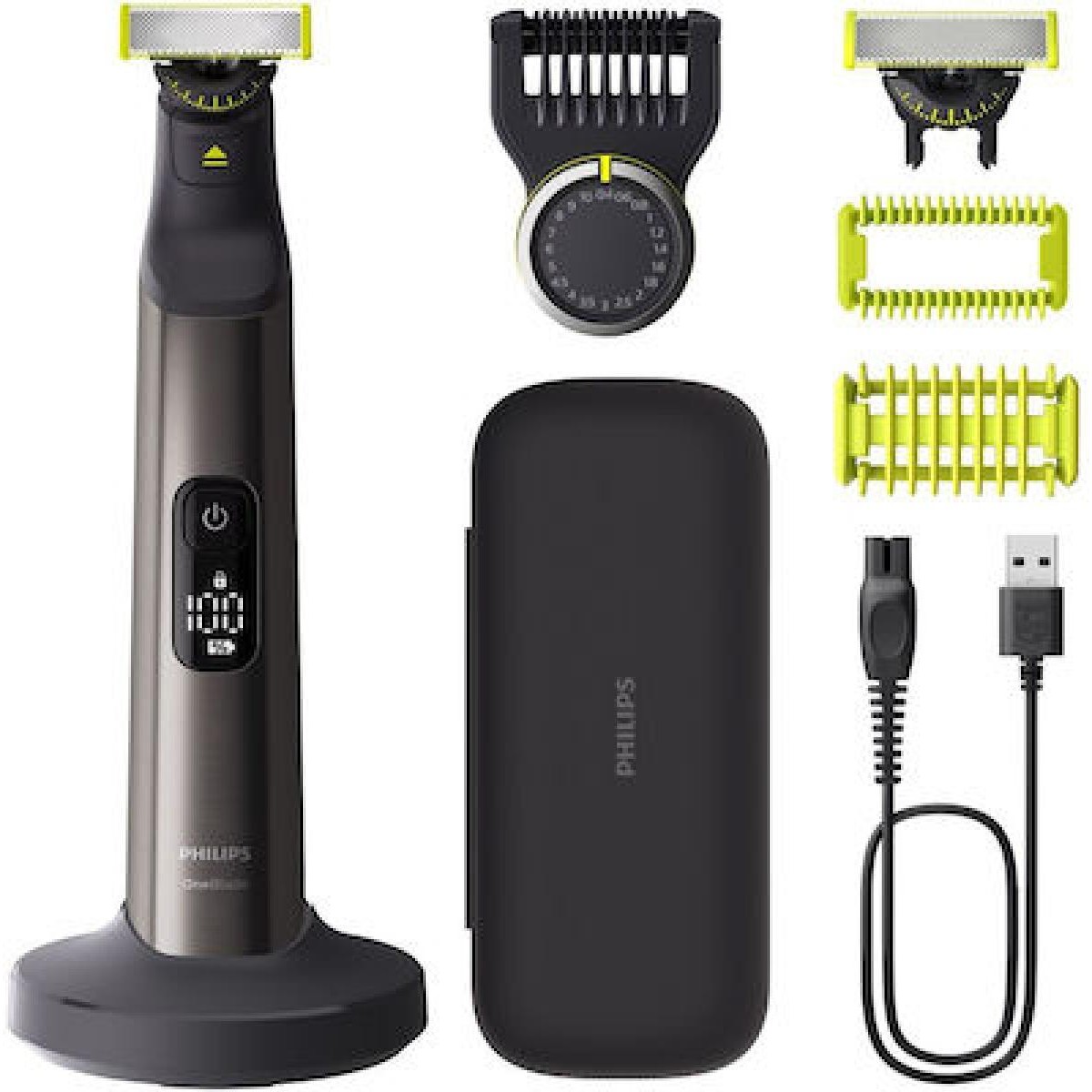 Philips OneBlade Pro 360 QP6652/61 beard trimmer Wet & Dry Grey + 2 heads + case